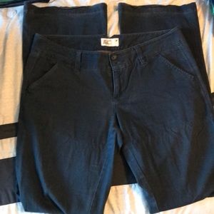 Navy brushed denim dress pants